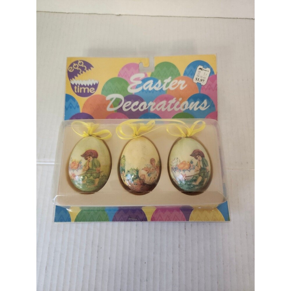 Vintage NOS Egg Time Decorative Easter Eggs Hanging Kmart NIP